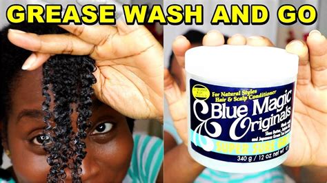 Blue magic hair gresae on natural hair